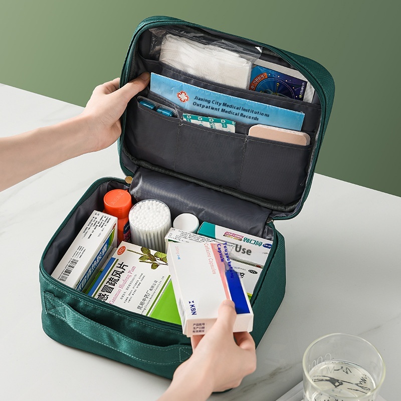 Home Fabric Health Medicine Storage Bag Thickened Large Capacity Medicine Box Portable Storage Bag First Aid Medicine