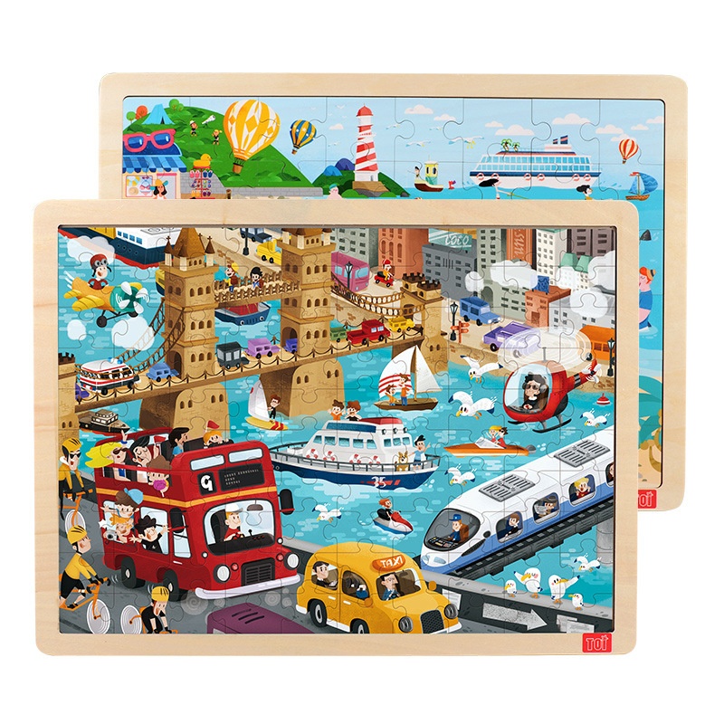 TOIWooden Puzzle Children's Educational Early Education Girls And Boys100 Pieces Series Story Puzzle3 Years Old+