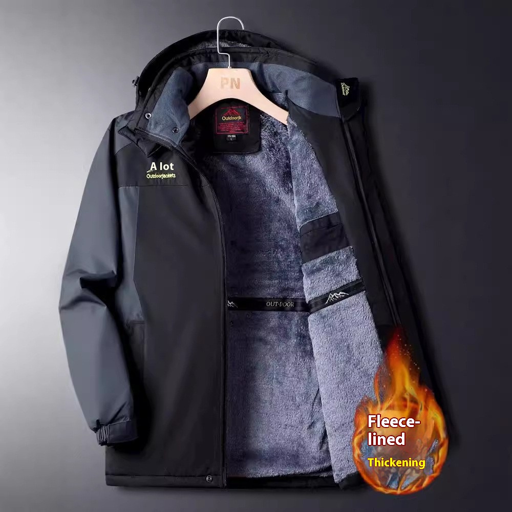 Men's Winter Jackets,Plush And Thickened,Warm Cotton-padded Jackets Windproof And Cold-resistant Cotton-padded Jackets