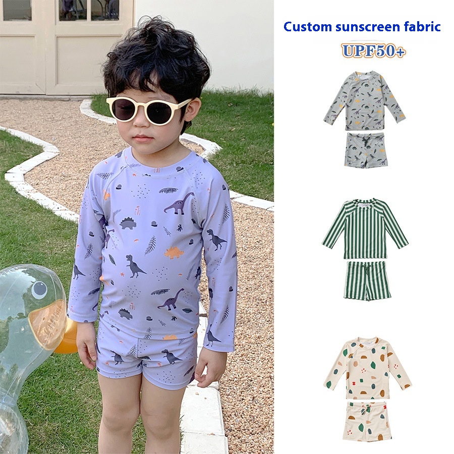 Children's Split Swimsuit Boys Baby Style Long-sleeved Sunscreen Swimsuit Quick-drying Swimsuit