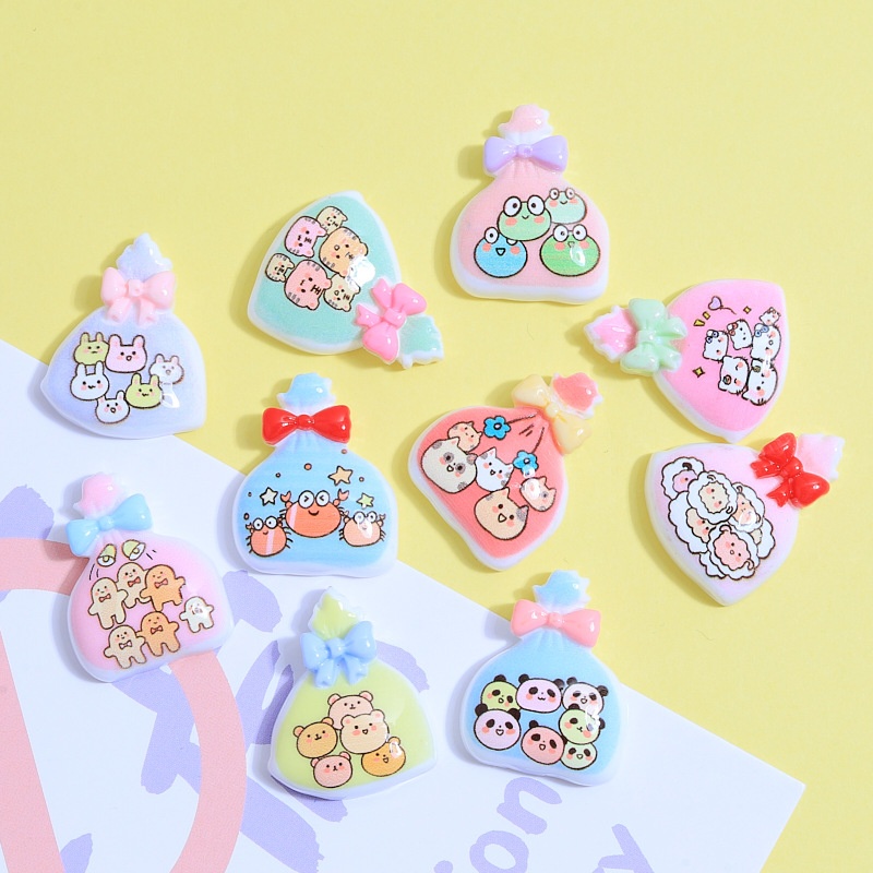 Cartoon Animal Blessing Bag Creative Handmade Diy Cream Glue Mobile Phone Case Headdress Hairpin Jewelry Resin Accessories