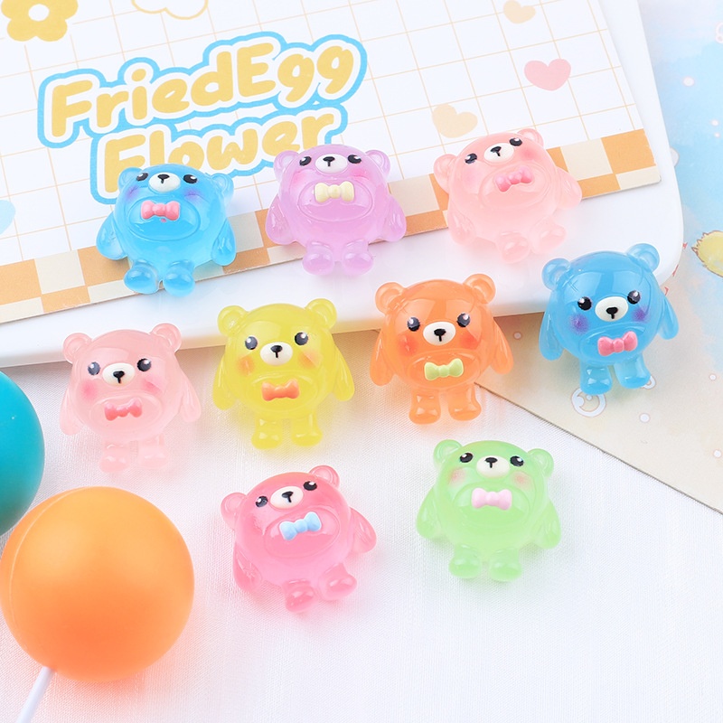 Luminous Bear Fresh Creative Diy Cream Glue Mobile Phone Case Headdress Hairpin Resin Accessories Shoe Buckle Jewelry Material