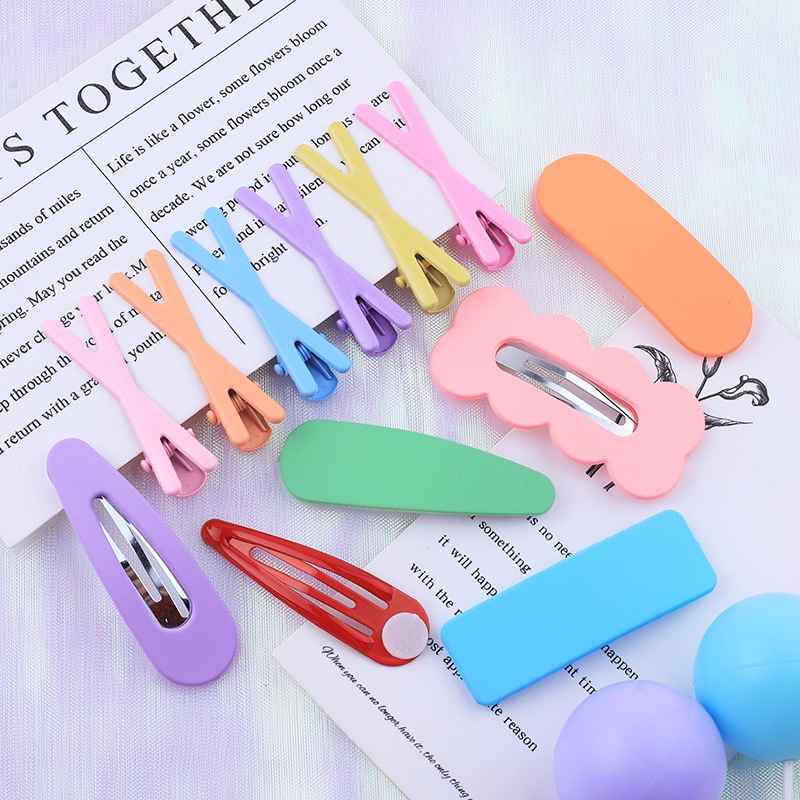 Color Hairpin Seamless Clip Hairpin Bangs Clip Broken Hair DIYCream Glue Homemade Jewelry Resin Accessories