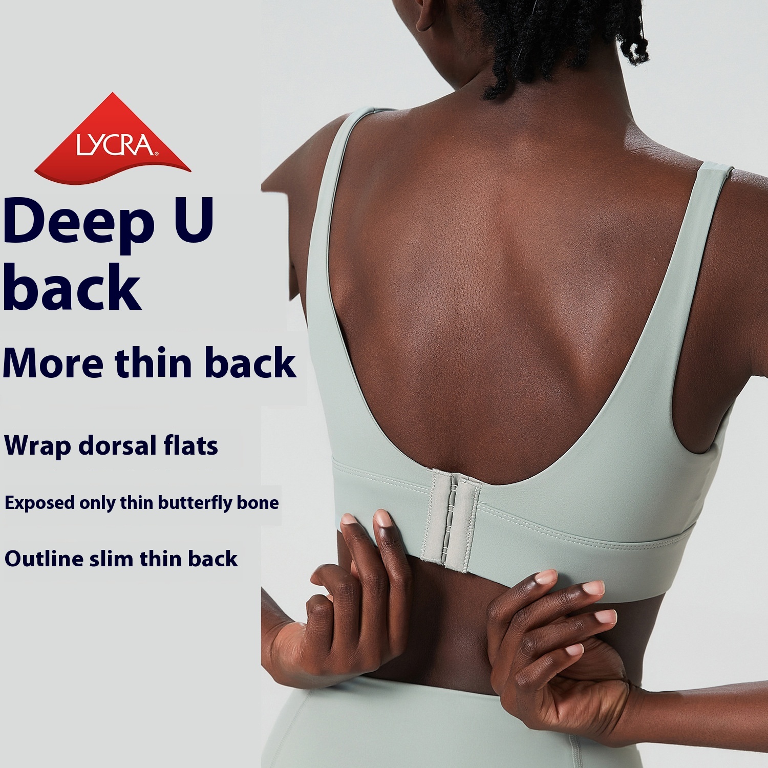 Butterfly Cup Deep UBack Adjustable Beautiful Back Sports Bra Women's One-piece Cup Fitness Yoga Bra