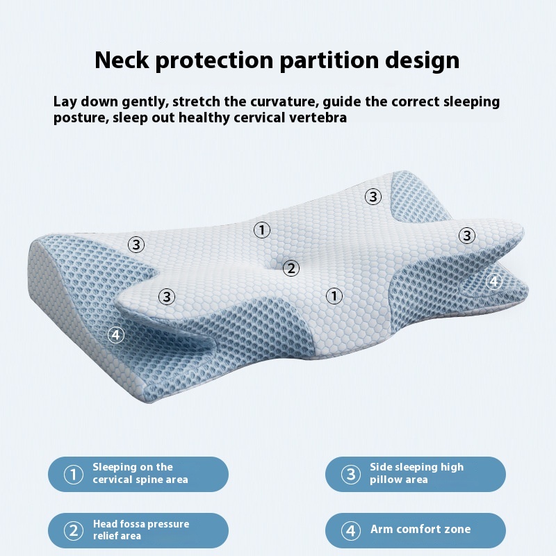 Cervical Pillow Neck Pillow Adult Sleep-Assisting Health Pillow Core Dual-purpose Bidirectional Slow Rebound Memory Foam Pillow