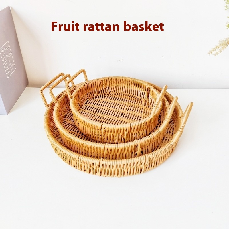 Plastic Storage Basket Ginger Garlic Woven Basket Home Coffee Table Fruit Basket Snack Sundries Storage Basket Plastic Bread Basket