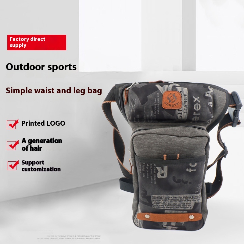 Multifunctional Tactical Waist And Leg Bag Casual Sports Canvas Waist Bag Mountaineering Convenient Camouflage Men's Leg Satchel