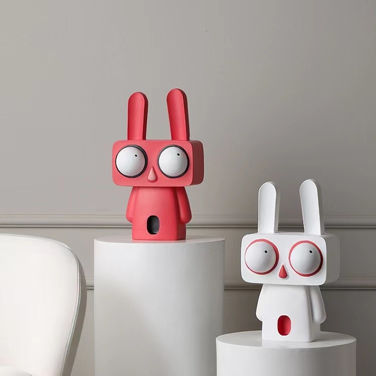 Quirky Rabbit Wine Cabinet Figurine-Creative Modern Minimalist Home Decor Piece