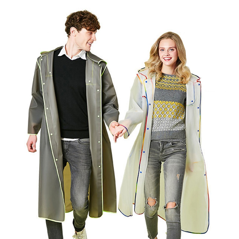 Raincoats Eva Transparent Fashion Hemming Long Outdoor Hiking Mountaineering Travel Adult Raincoat