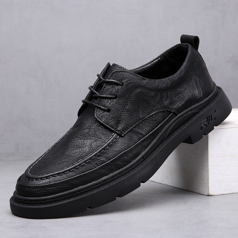 Business Casual Men's Shoes Thick Sole Sewing Retro Formal Business Men's Leather Shoes Men's Casual Shoes SOne Piece Dropshipping