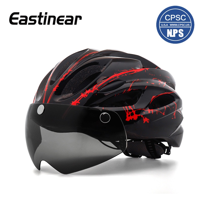 Bicycle Riding Protection Helmet EPSAdult Mountain Bike Helmet With Goggles Helmet Can Be Pasted With