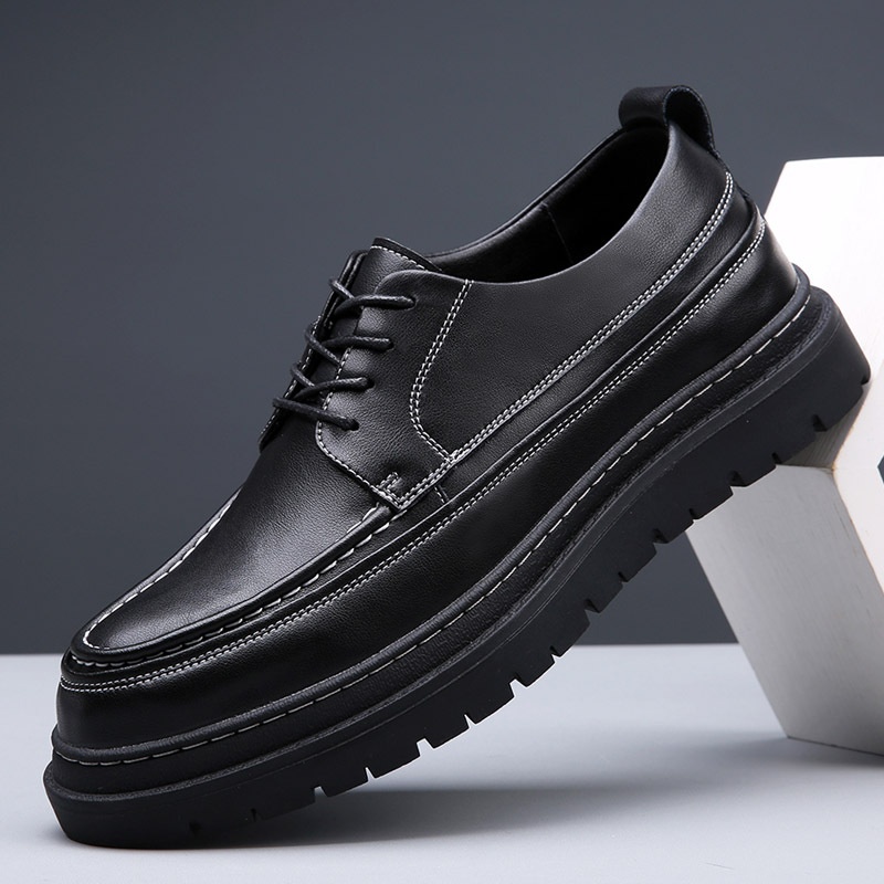 Men's Leather Shoes Autumn Men's Shoes Genuine Leather Versatile Korean Styley Thick-soled British Style Casual Shoes Men