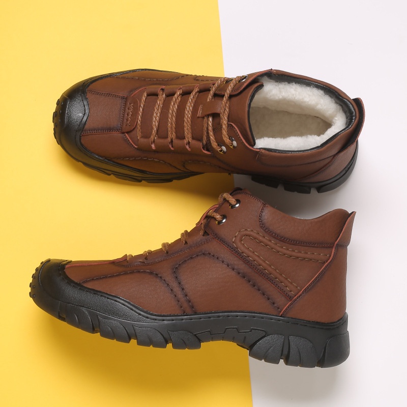 Men's Cotton Shoes Thick Warm Non-slip Wear-resistant Plus Velvet Men's Winter Outdoor Hiking Shoes Northeast Large Cotton Shoes