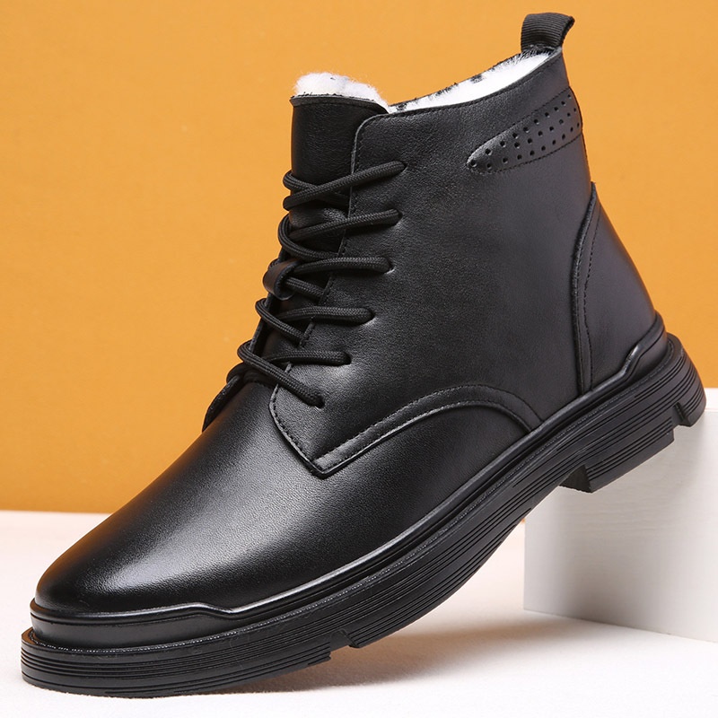 Autumn And Winter Warm Martin Boots Men's High Top British Style Autumn And Winter Retro Casual Work Boots
