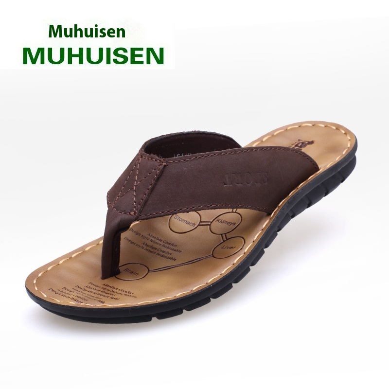 Summer Sandals Men's Flip-flops Driving Dual-purpose Outdoor Wear Flip-flops Beach Leather Shoesy