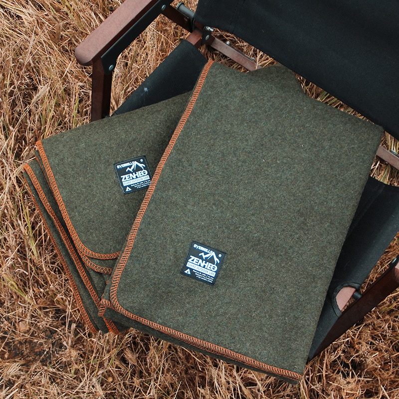 ZENHEOZhuohe High Wool Content Wool Blanket Outdoor Camping Picnic Thick Warm Pad Cover Blanket Shawl Washable