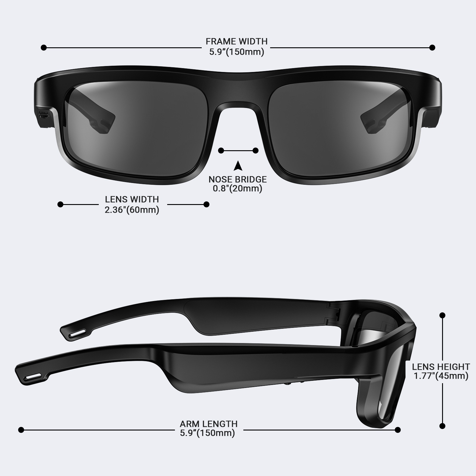 TKM8 Pro Smart Bluetooth Glasses Sunglasses For Calls And Music Air Conduction Wireless Headphones