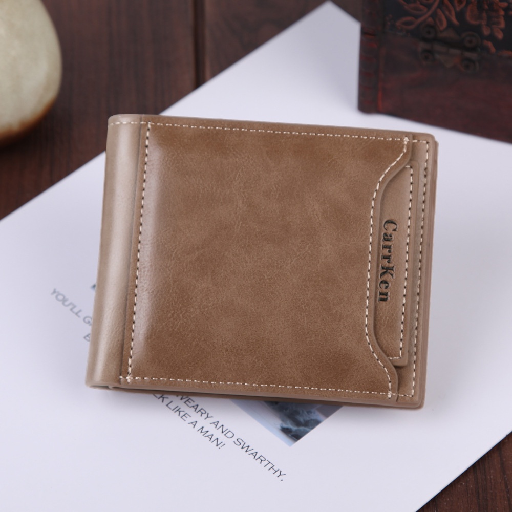 Korean Business Casual Men's Wallet Retro Men's Wallet Short Men's Simple Outer Pocket Wallet Dollar Clip