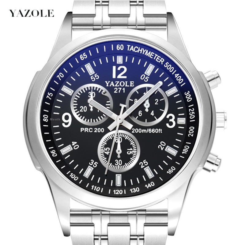 Stainless Steel Watch-Luminous Business Blue Light Waterproof Watch