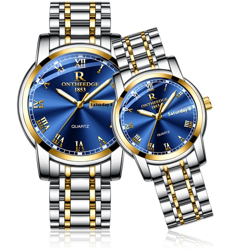 Genuine Men's Stainless Steel Watch-Quartz Timepiece With Three Hands And Business Style Design