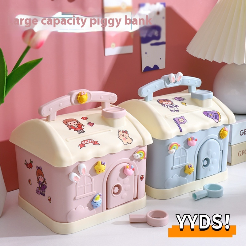 Internet Celebrity Children's Piggy Bank Style Piggy Bank Only In And No Out With Lock Money Box Student Gift