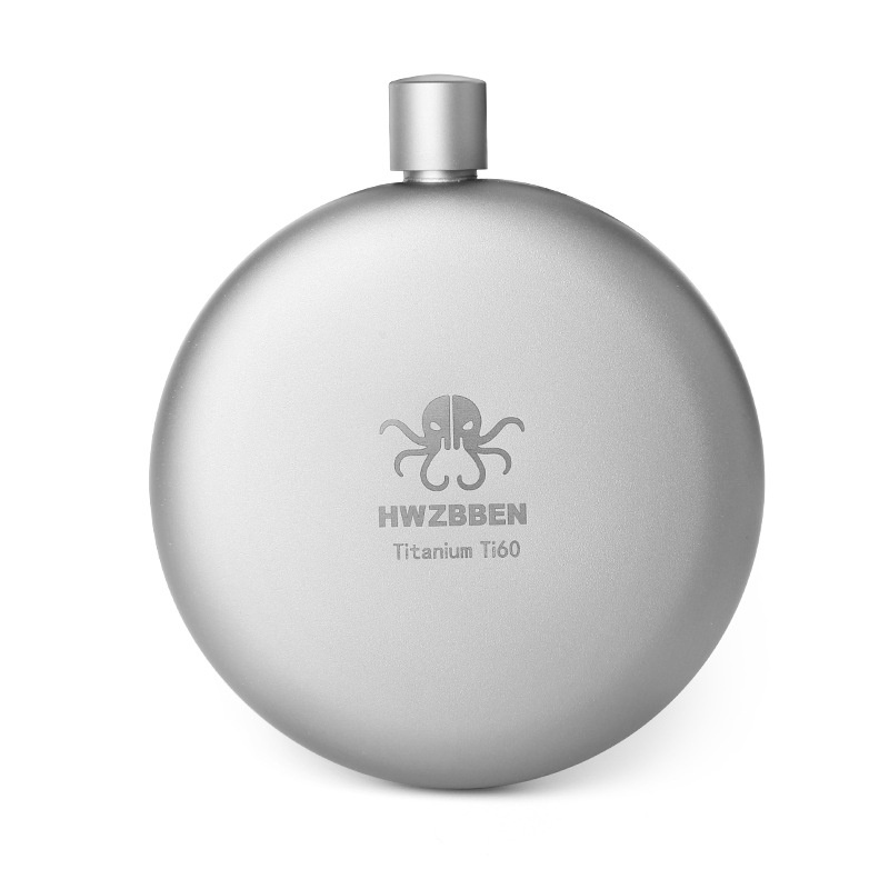 Pure Titanium Hip Flask Outdoor Camping Portable Hip Flask Red And White Hip Flask