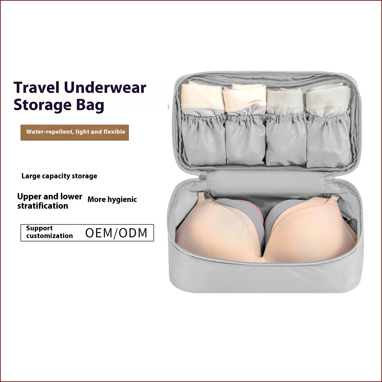 Large Capacity Underwear Storage Bag Travel Portable Waterproof Portable Bra Organize Business Underwear Socks Storage Bag