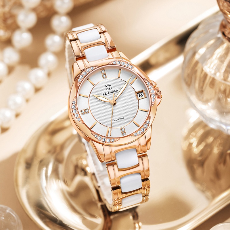 LEONIDASWatch With Ceramic Petal Design–Automatic Mechanical Timepiece
