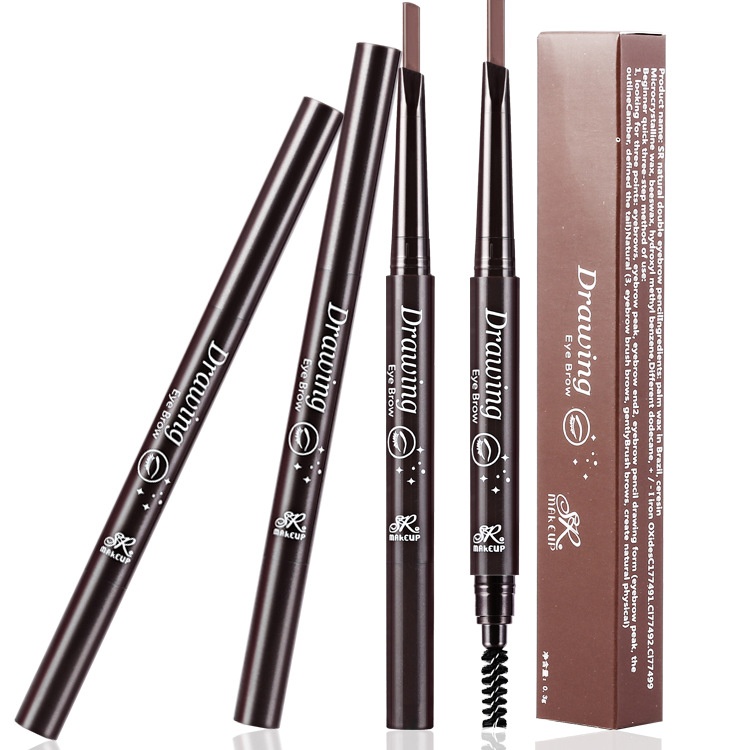 S R Eyebrow Pencil Automatic Rotating With Eyebrow Brush Not Easy To Smudge Waterproof Double-headed Eyebrow Pencil