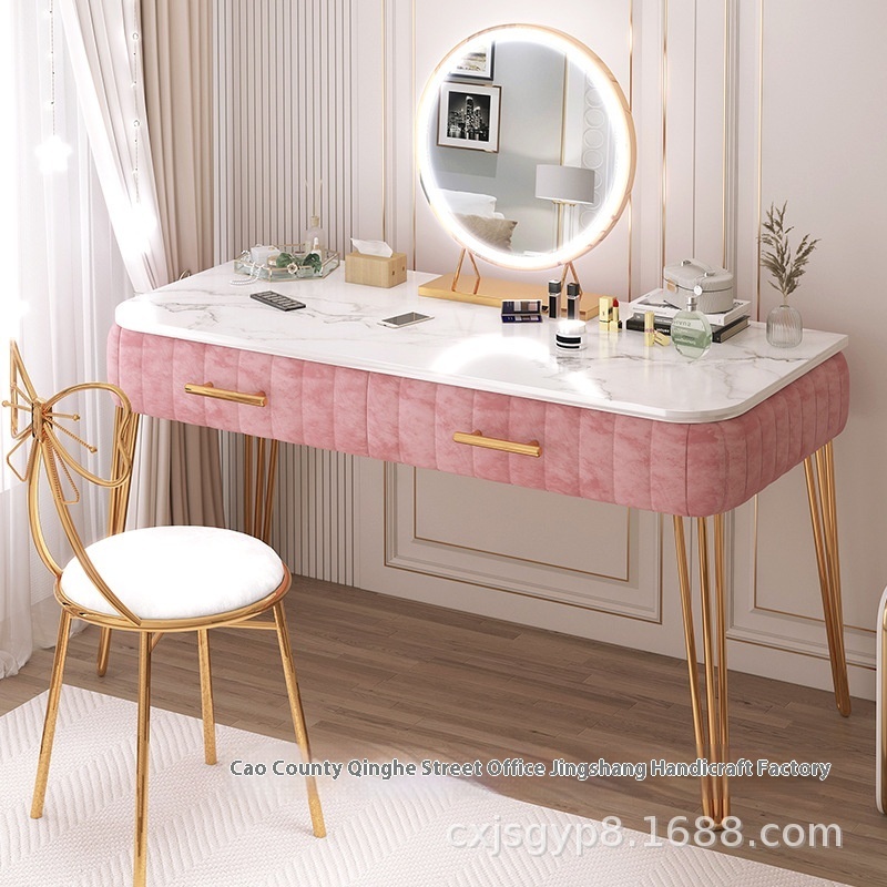 Dressing Table Bedroom Modern Simple Style Light Luxury Dressing Table Net Red Small Apartment Dressing Table