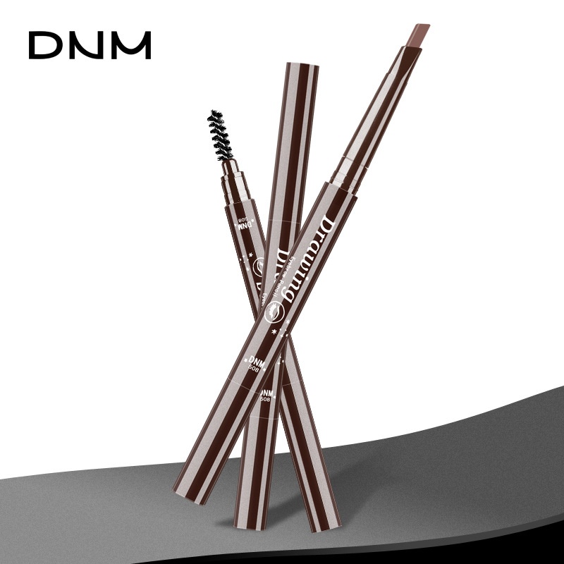 D N M Five-color Optional Double-headed Eyebrow Pencil With Eyebrow Brush Triangular Pen Head Automatically Rotating Waterproof And Sweat-proof3 D Makeup