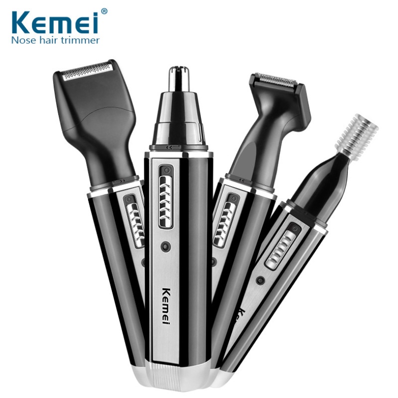 Kemei KM-6630 Electric Nose Hair Trimmer4-in-1 Set Rechargeable Multi-function Set Razor Trimmer
