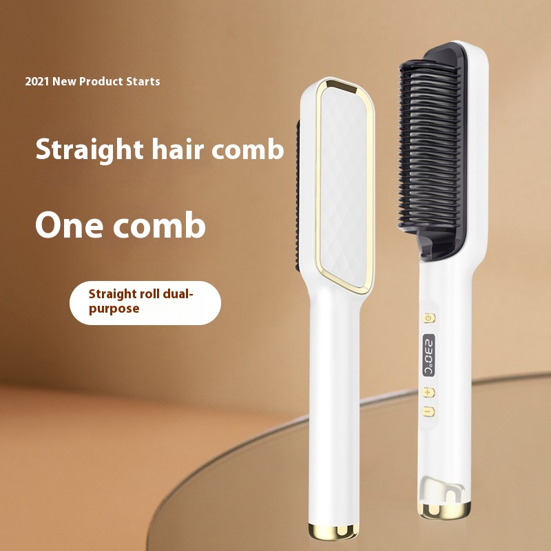 Directly Supplied From The For Foreign Trade LCDHair Straightening Comb And Curling Iron Negative Ion Lazy Curling Iron For Straight Hair And Curling