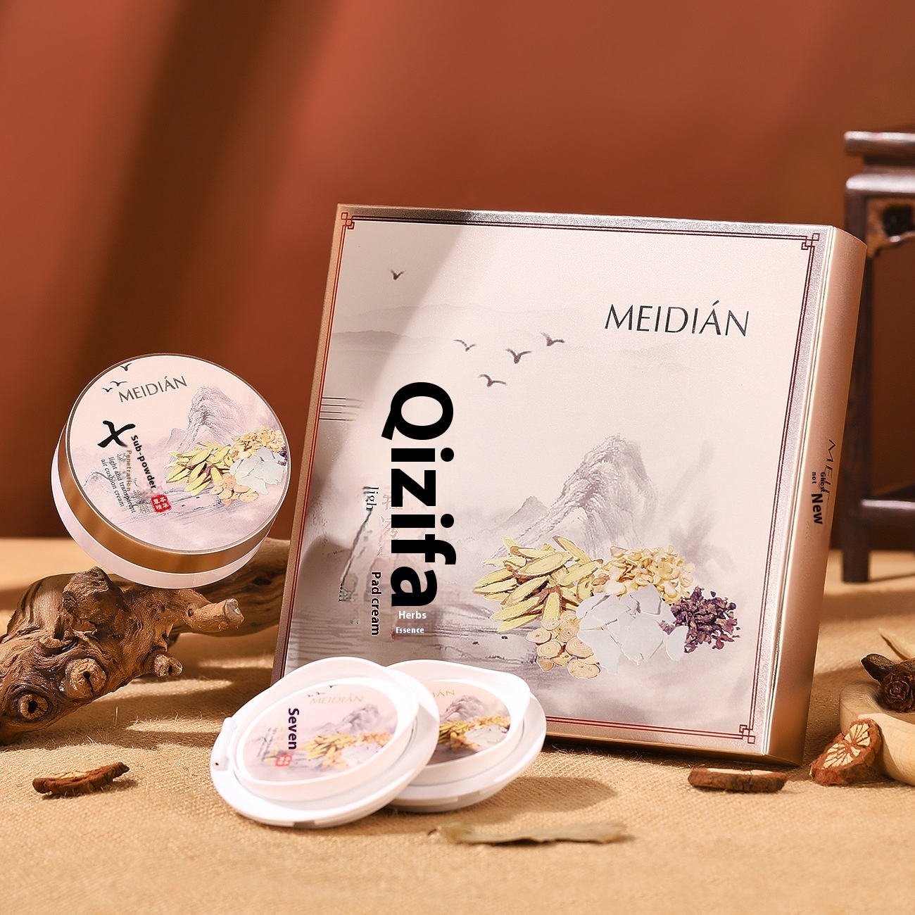 Seven-color Powder Light Breathable Cushion BBCream Set Silky Replacement Pack Fit Concealer CCAir Cushion Cream Gift Box