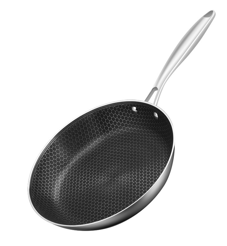 Carefully Selected304 Stainless Steel Frying Pan Honeycomb Bottom Anti-stick Non-stick Pan Frying Pan Pancake Pan Wok Without Lid