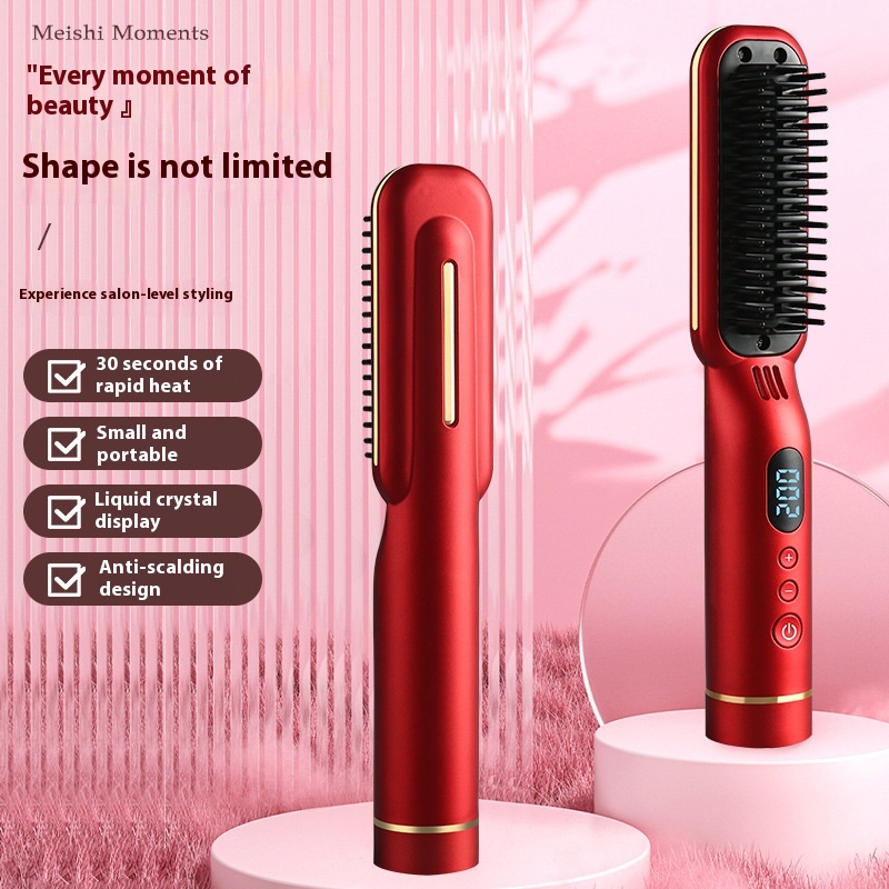 Style Straight Hair Comb Negative Ion Hair Straightener Straight Hair Curling Dual-purpose Lazy Electric Curling Comb With Inner Buckle Curling Iron