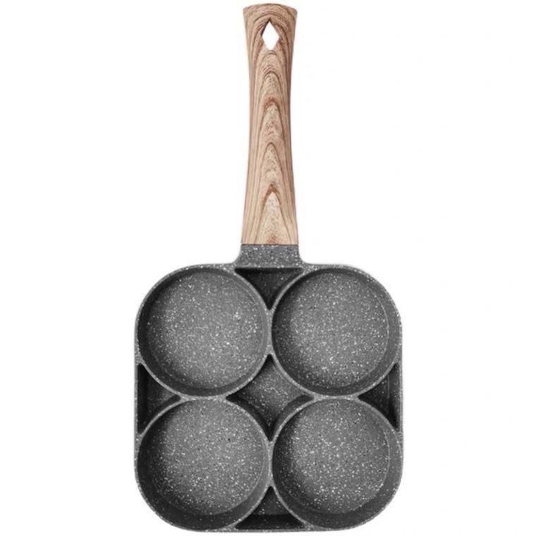 Product Medical Stone Four-hole Omelette Pan Flat Bottom Non-stick Egg Pan Mini Frying Pan Breakfast Pan Kitchen Artifact Frying Pan
