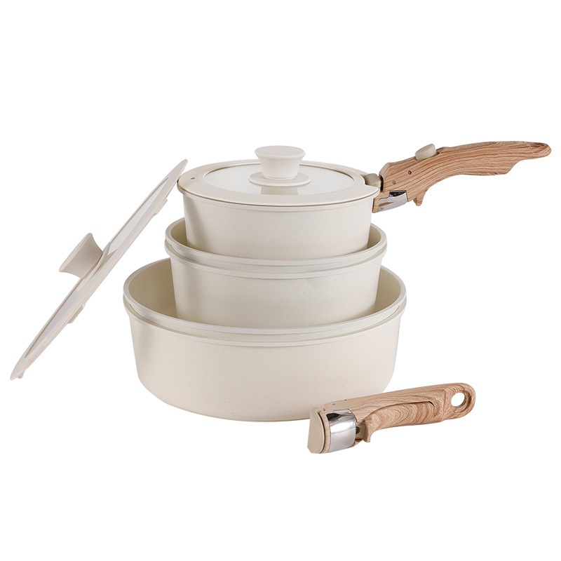 Removable Non-stick Pot Set Medical Stone Pan Milk Pot Home Kitchen Utensils Camping Cookware Outdoor