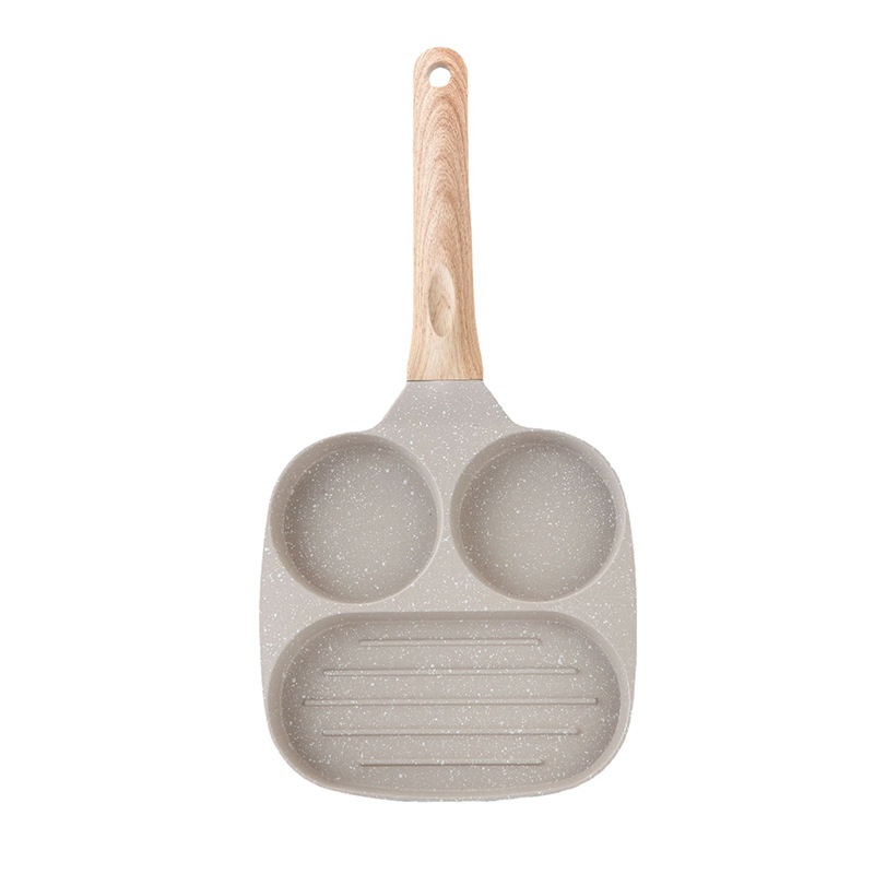Four-hole Egg Burger Omelette Pan Household Non-stick Pan Three-in-one Breakfast Frying Pan Artifact
