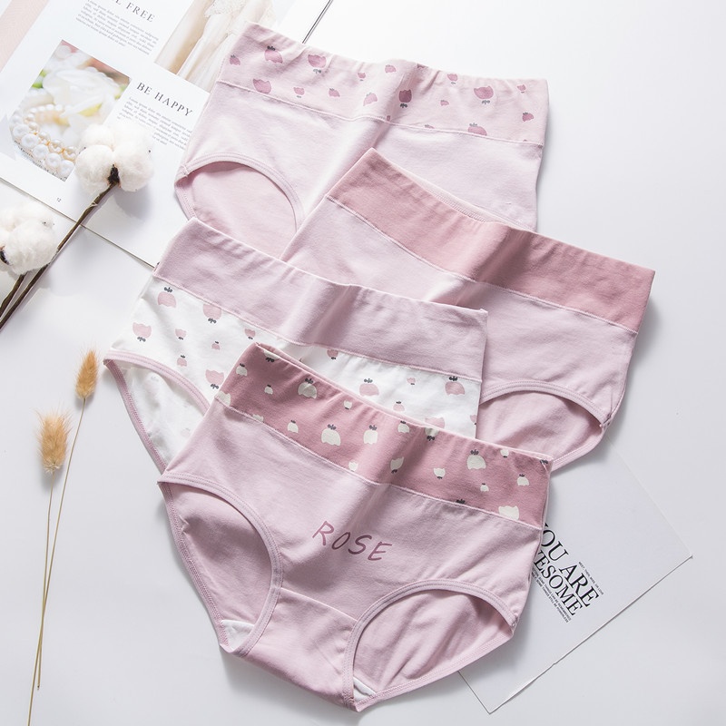 Japanese Women's Underwear Pure Cotton Printed Large Size Seamless Breathable Ladies Belly Cute Girl Triangle Student Underwear