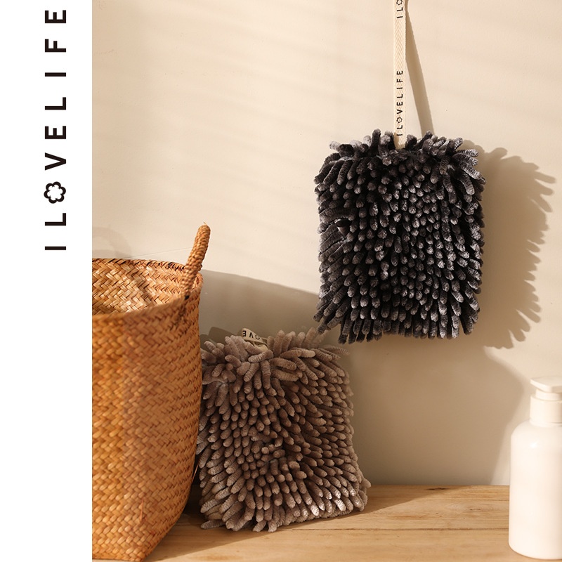 Chenille Kitchen Towel Hanging Dreamy Style Absorbent Cute Thick Rag Bathroom Quick-drying Hand Towel Ball