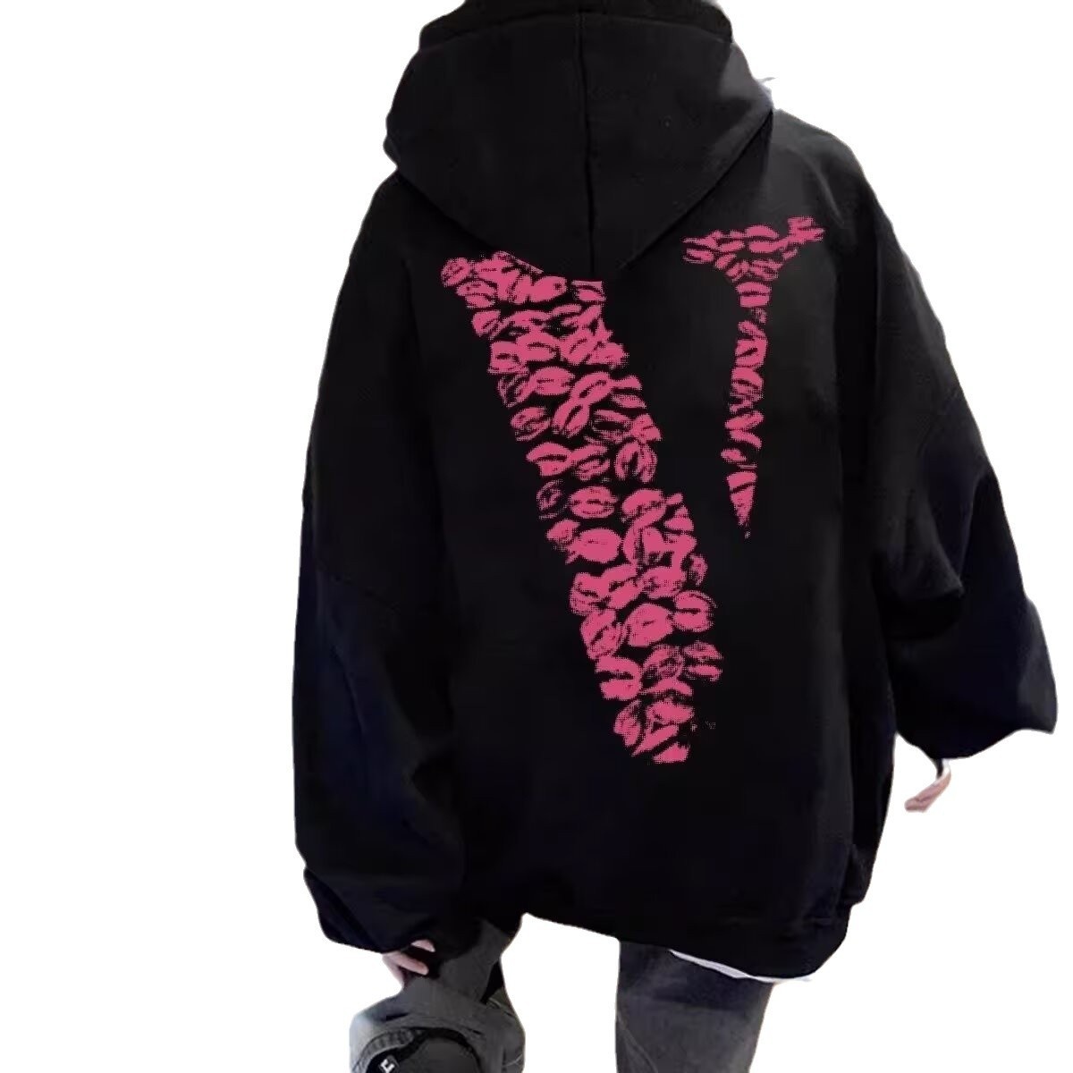 Lip American Style Retroy Brand Hooded Fleece-lined Sweater Loose Spring And Autumn Street Couple's Hoodie Jacket