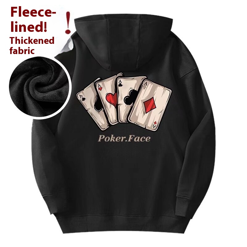 YBrand Fat Men's Hooded Loose Letter Top Plus Size Fleece-lined Sweatshirt Autumn And Winter8 XL