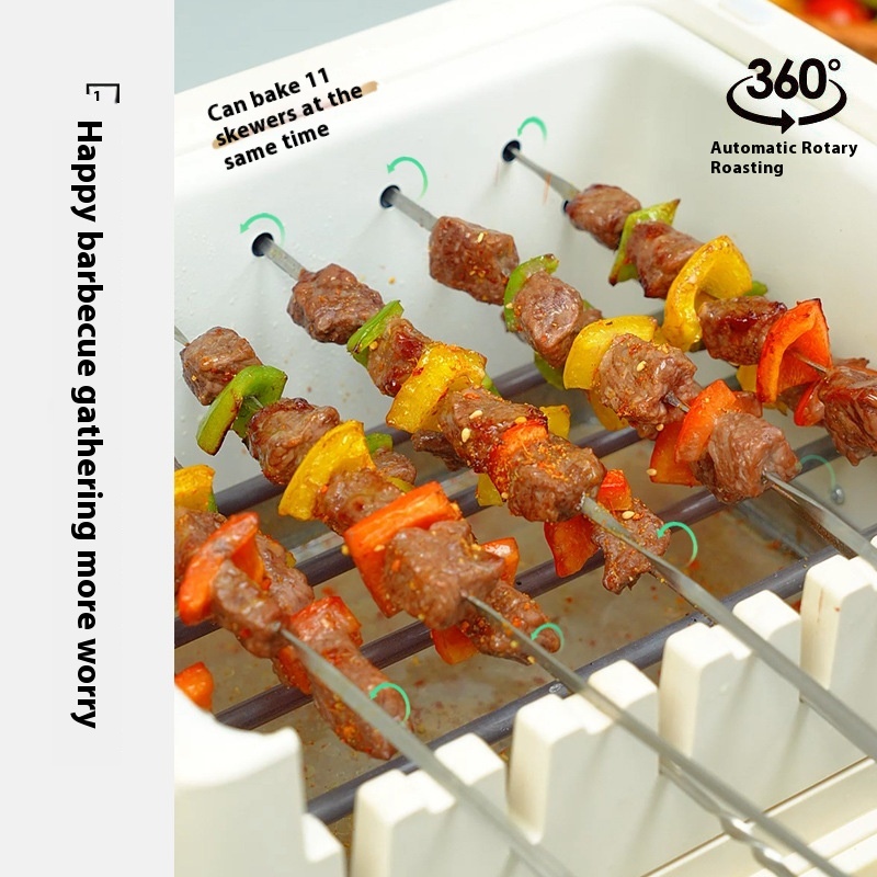 Liren Electric Grill Pan Electric Grill Household Barbecue Meat Tray Barbecue Grill Skewers Multi-function Grilled Fish Pot Korean Frying Pan