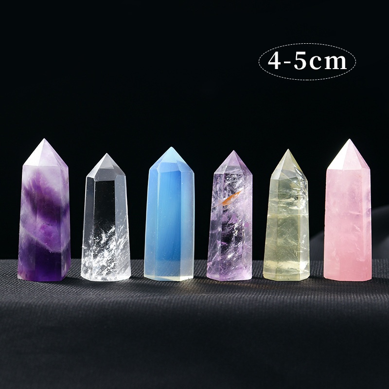 Natural Crystal Column Amethyst Hexagonal Column Raw Stone Gemstone Ore Energy Column Seven Star Array Home Decoration Ornaments