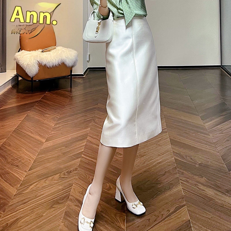 An Yan's Real Product Is Super Good And Matches Everything Very High-end Hip-wrapped,Slimming And Meat-covering Mid-length Imitation Silk Skirt For Women