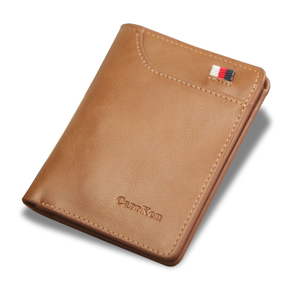 Hengsheng Men's Wallet Short Retro Vertical Oil Leather Wallet European And American Wallet Man