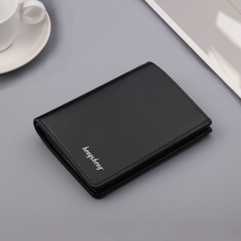 Vertical Men's Wallet Short Multi-card Slot Card Holder Wallet Simple Dollar Bag One Piece Driver's License Card Holder