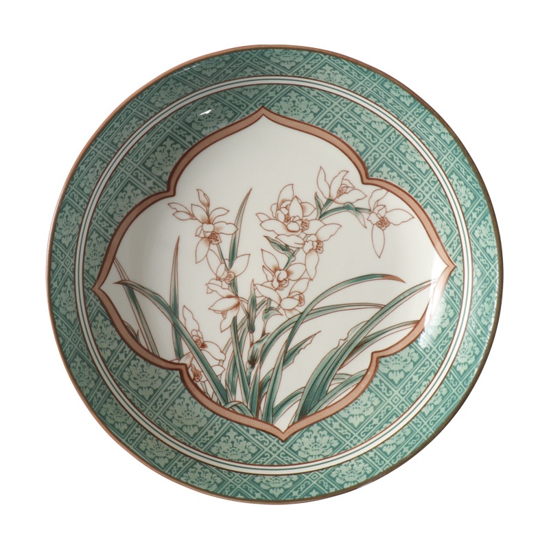 [Lantingxu]Style Bowls And Plates,Household Small Fresh Tableware,High Value,High Temperature Resistant Bowl,Plate And Spoon Set-8 Pieces