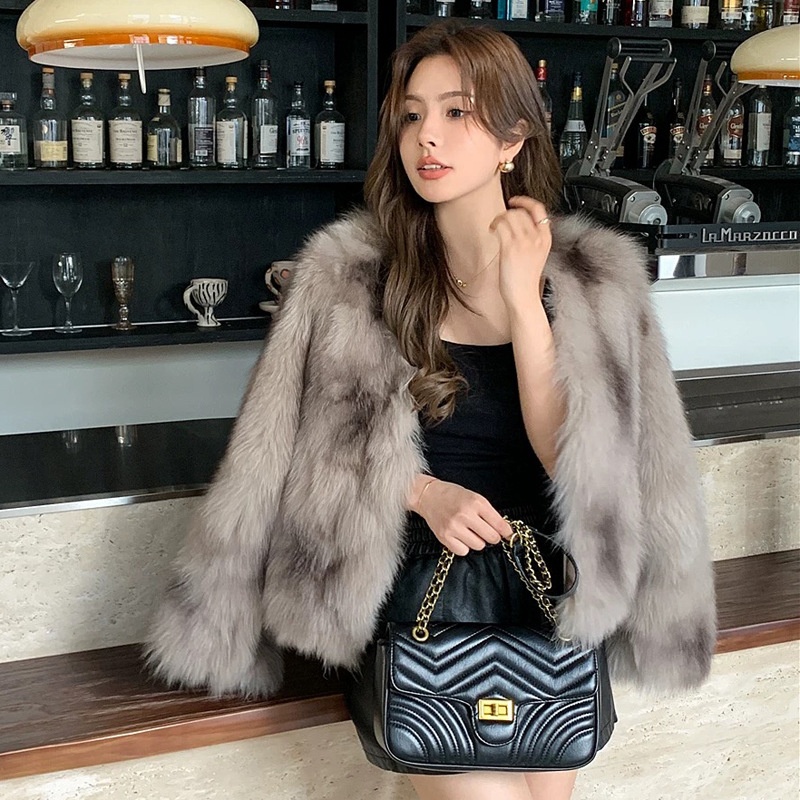 Whole Leather Anti Fox Fur Coat Women's Short Faux Fur Coat Fashion Coat